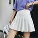 thumbnail image 5 of Falda plisada lisa de cintura alta para mujer, uniformes escolares de tenis y patinadora, minifalda de corte A con forro corto, 5 of 6