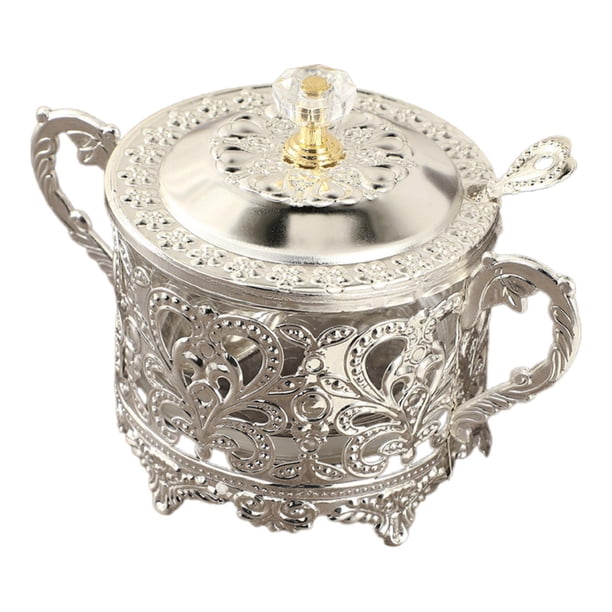 Tarro de caramelos, tarro de miel, porta caramelos, dispensador, novedoso, versátil, contenedor para condimentos Plata