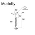 thumbnail image 2 of Musiclily Ultra 3.5x30mm Stainless Steel Mounting Screws for Electric Guitar PRS Style Tremolo Bridge, Gold (Set of 6), 2 of 5