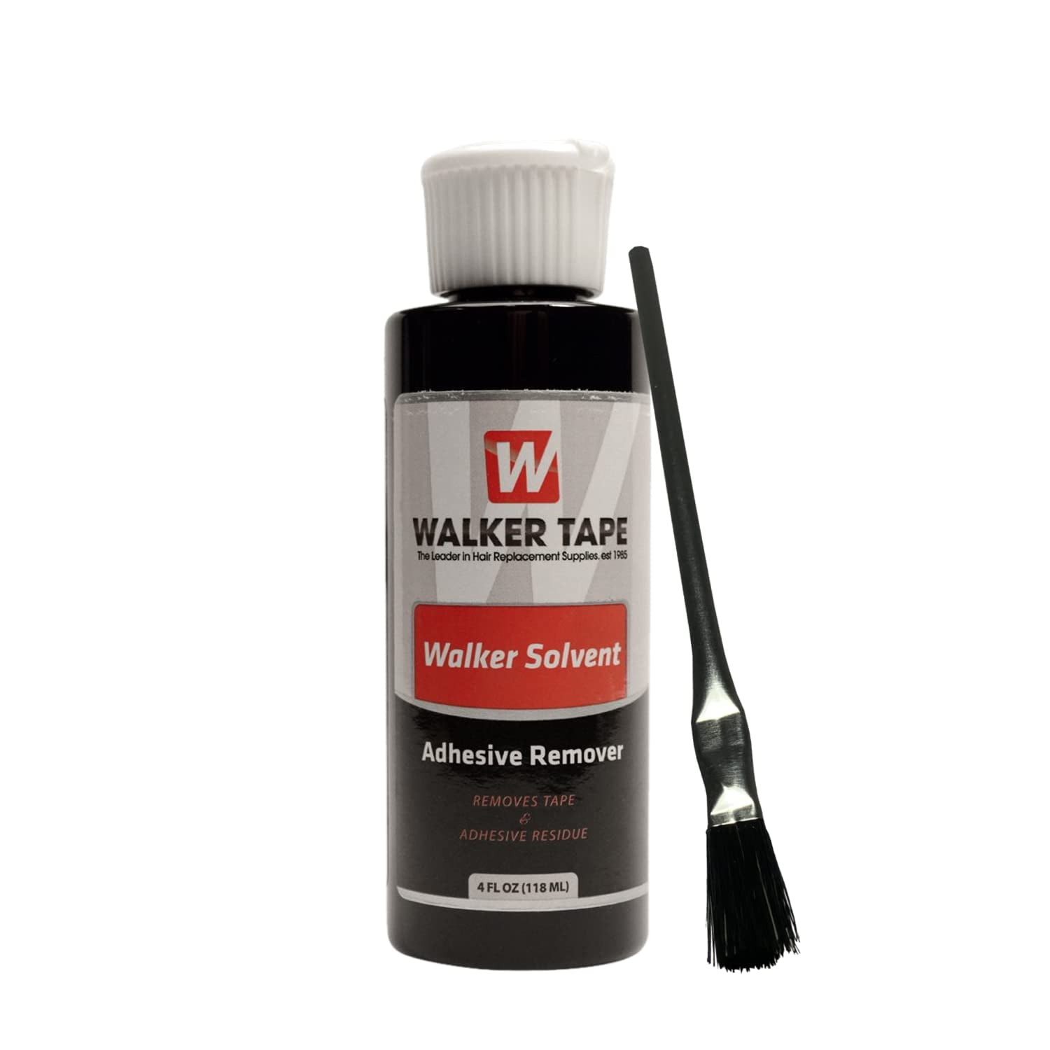 4oz Walker Solvent Hair Extension Tape Remover w/ Hair Brush Bundle