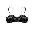 thumbnail image 3 of Womens Wet Look Faux Leather Wire-free Punk Bra Top Backless Bustier Rave Dance Clubwear Black M, 3 of 5