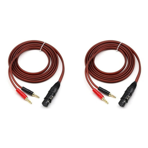 2X XLR to Banana Speaker Cable,XLR 3 Pin Female Dual Plugs Audio Cable, Gold-Plated 4mm Plug XLR3 Pro HiFi