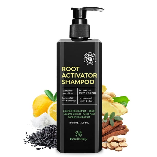 Champú Beadlamey Root Activator para el crecimiento del cabello para hombres, 300 ml