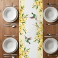 thumbnail image 4 of Table Runner 72 Inches Long for Kitchen Dining, Watercolor Floral Dresser Scarf Farmhouse, Dining Table Decorations for Wedding/Parties, Yellow Flower Hummingbirds Botanical Spring 18 x 72 In, 4 of 8