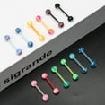 thumbnail image 5 of PinesC 2025New style 100Pcs 14G Acrylic Tongue Rings, Multi Color Assortment Flexible Tongue Rings Barbells Mix Piercing, 5 of 5