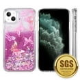 thumbnail image 2 of For Iphone 15 6.1 Luxmo Waterfall Fusion Liquid Sparkling Flowing Sand Case - Butterfly Melody, 2 of 8