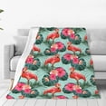 thumbnail image 1 of Balery Palm Leaves Flamingo Manta de Felpa Suave y Acogedora – Cobija de Franela Aterciopelada para Cama, Lavable y Cálida para Sofá, Mascotas, Transpirable-80"x60", 1 of 7