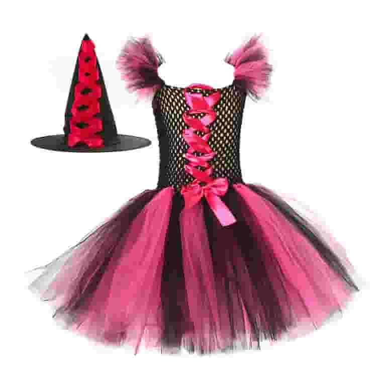 Kids Witch Kit Tutu Hat 50cm Broom Kids Witch Kit Tutu Hat 50cm Broom