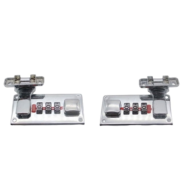 stanreset 2x AssortedColor Sturdy And Durable Hasp Latch For Tool Box And Suitcase Hasp With Combination Lock silver 65*33mm