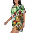 thumbnail image 2 of Bixox Women's Vegan1 Printed Pajama Set 2 Piece Lounge Set Top and Shorts Soft Pajamas, Shorts with Pockets, 2 of 7