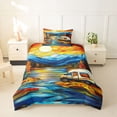 thumbnail image 2 of Catabedysis Stained Glass Camping Twin Duvet Cover For Girls,Sunset Camper Print Twin Bedding,Multicolor,Polkadot Reversible,2-Piece,1 Duvet Cover and 1 Pillowcase, 2 of 6