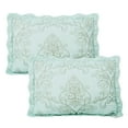 thumbnail image 4 of Home Soft Things 4-Piece Reversible Damask Embroidery Bedspread Set, Blue, Oversized Queen 110"x120", 4 of 7