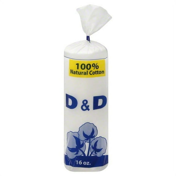 D&D Natural 100% Natural Cotton Roll Non-Sterile Absorbent 16 oz, Naturally Hypoallergenic, Biodegradable