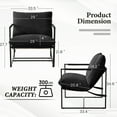 thumbnail image 4 of 29" Wide Modern Sling Accent Chair, Upholstered Soft Armchair with Foam Cushioning, Metal Framed Living Room Chair, Faux Fur-Black, 4 of 10