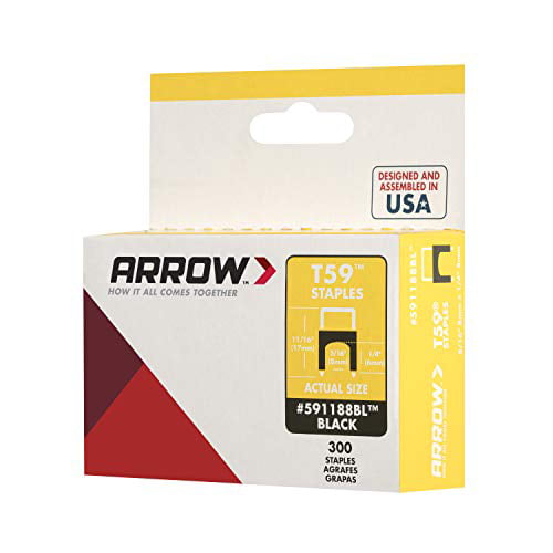 Arrow T59 5/16" Insulated Staples Black 300 Pack USA Made 591189BL 