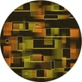 thumbnail image 1 of Ahgly Company Machine Washable Indoor Square Transitional Black Brown Area Rugs, 3' Square, 1 of 7