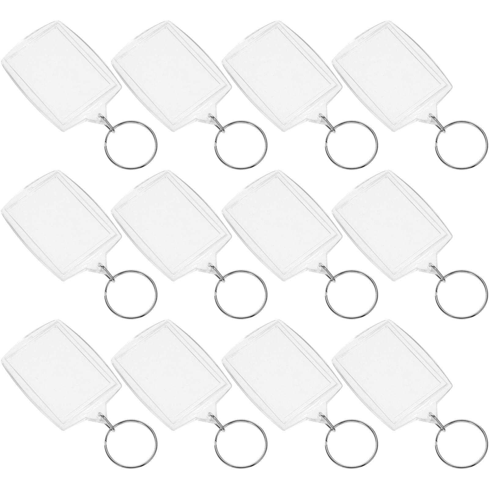 Squalise 100pcs Photo Keyring, Transparent Photo Keychains, Blank Picture Insert Keychains, Photo Frame Keyring for DIY Gifts