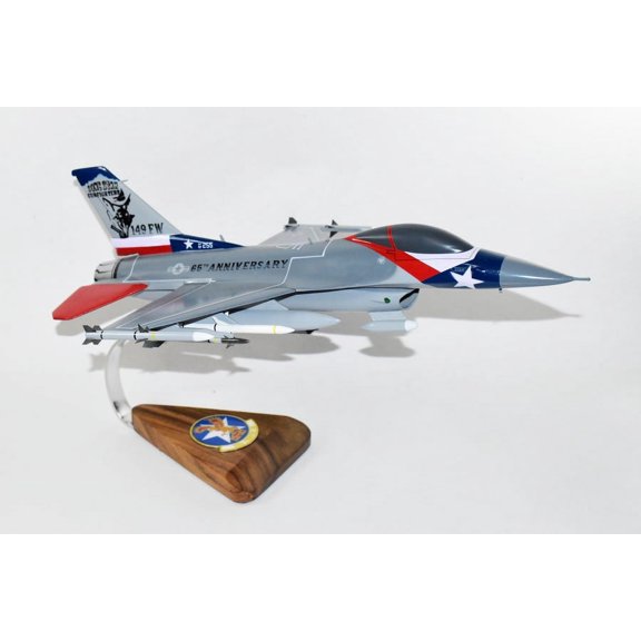 Lockheed Martin® F-16 Fighting Falcon®, 182nd Fighter Squadron, 18" Mahogany Scale Model