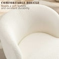 thumbnail image 5 of Kidol & Shellder Swivel Accent Chair Furry Round Barrel Chair 360 Degree Sofa Club Armchairs for Living Room Bedroom, White, 5 of 6