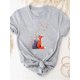 thumbnail image 3 of Camiseta con estampado de dibujos animados de dinosaurios y amor, ropa de verano de manga corta para mujer, camiseta básica gris, camiseta gráfica de moda, 3 of 5