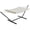 Beige, variant on Portable Hammock with Stand & Carry Bag, Heavy Duty 450Lb Capacity, Quilted Polyester & Net Design, for Indoor & Outdoor Use, Light blue & Green Stripes