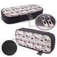 thumbnail image 4 of Picia Monkey Pattern Large Capacity PU Leather Pencil Case Organizer Pen Marker Holder Double Zipper Storage Bag Big Pencil Pouch for College Office, 4 of 6