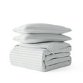 thumbnail image 2 of Noble Linens 3 Piece Light Gray Stripe Stitch Quilt Set, Twin / Twin XL, 2 of 6