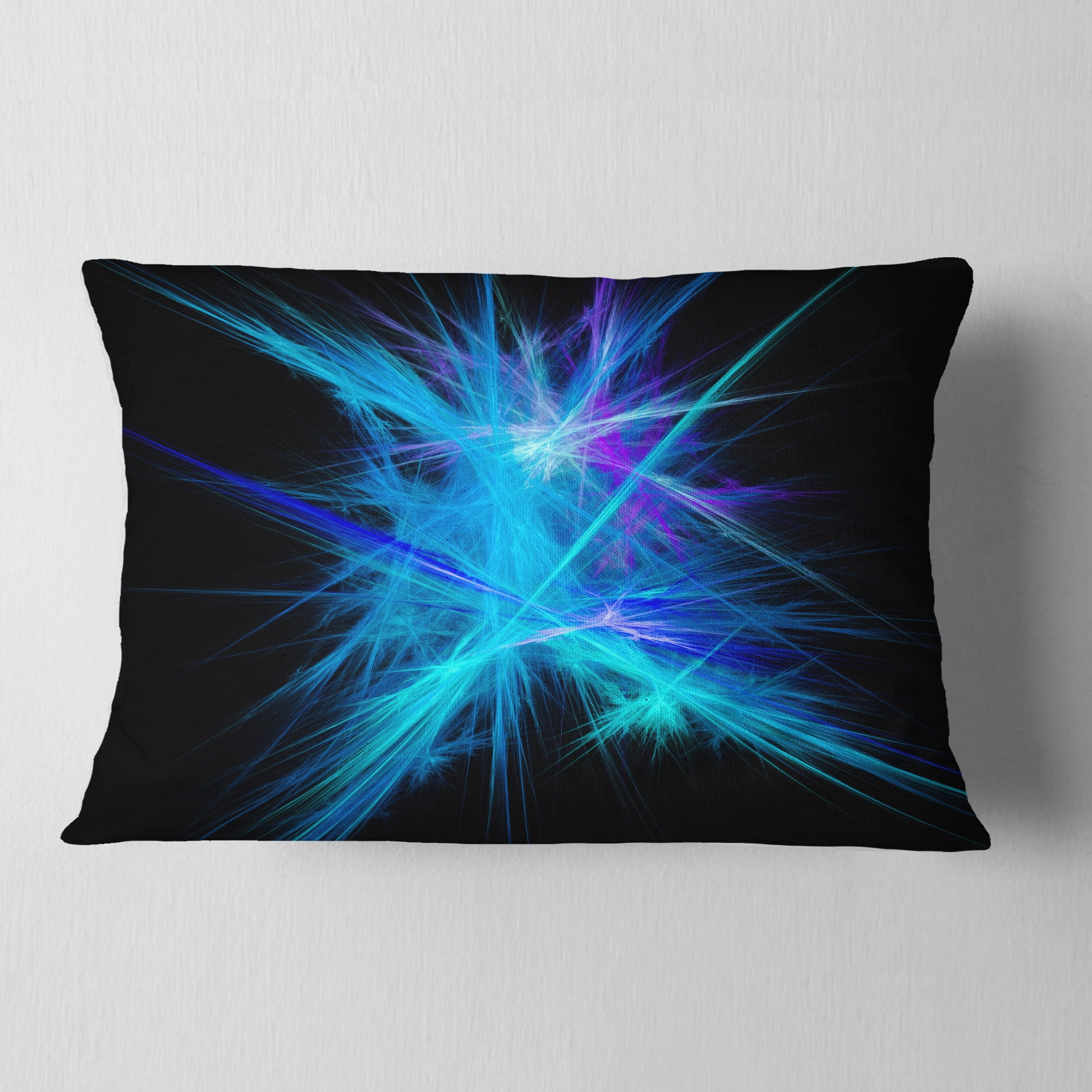 Designart Clear Blue Spectrum of Light - Abstract Throw Pillow - 12x20