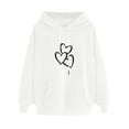 thumbnail image 3 of UAMVSH Oversized Hoodie for Women Cute Valentine's Day Heart Printed Hooded Pullover with Pockets Basic Long Sleeve Sweatshirts(XX-Large,White), 3 of 3