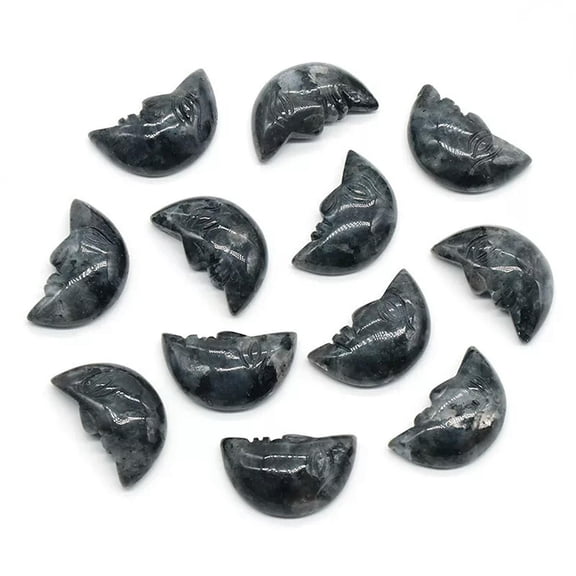 MATROOY 20pcs Natural ShimmerStone Stone Hand Carved Face Loose Gemstone Crystal No Hole