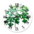 thumbnail image 2 of Designart 'Vintage Green Leaves Plants Ii' Traditional Wall Clock, 2 of 5