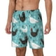 thumbnail image 1 of Balery Lovely Roosters Bañador para hombre, shorts de playa de secado rápido con entrepierna y forro de compresión-X-Large, 1 of 6