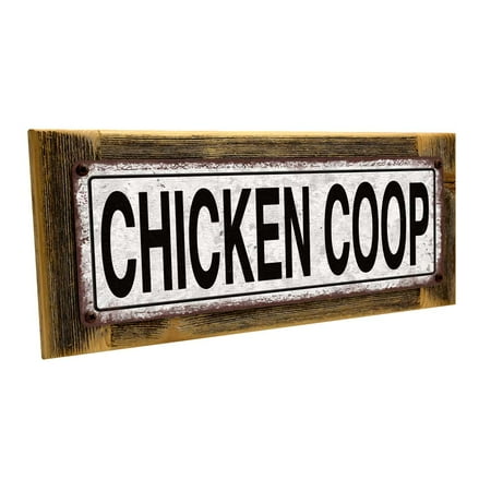 Framed Outdoor Chicken Coop 4x12 Metal Sign Wall Décor For Farm And Country