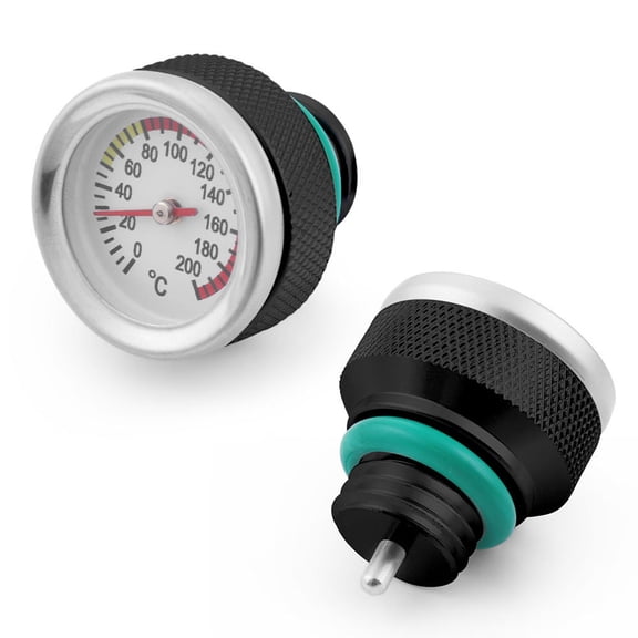 M20x2.5 Oil Temp Temperature Gauge Filler Cap For Motorcycle 0-200 Celsius Black