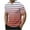 Orange, variant on Men's Short Sleeve Henley Pique Mesh Gradient Striped Tee Quick Dry Moisture Wicking Athletic Workout Shirt for Running Hiking Color Block Muscle T-Shirts