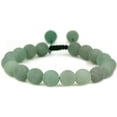thumbnail image 1 of Angelstones Perles Rondes en Aventurine Verte Mate 10mm Tressée Ajustable Macramé Pompons Bracelet Chakra Reiki 7-9 Pouces Unisexe, 1 of 2