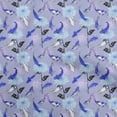thumbnail image 1 of oneOoneCottonPoplinGrayishPurpleFabricAsianJapaneseKoiFishWithFloralSewingFabricByTheYardPrintedDiyClothingSewingSupplies42InchWide, 1 of 4