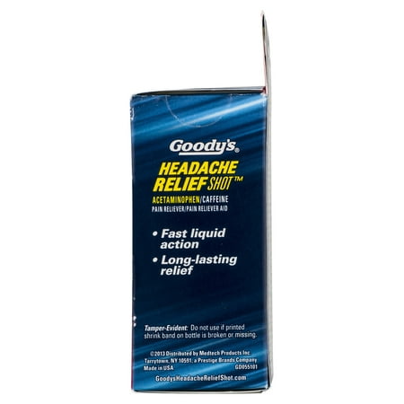 Goody's Headache Relief Shots, Acetaminophen & Caffeine, Berry, 2 FL oz