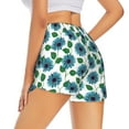 thumbnail image 4 of Picia Blue Sunflowers Pattern Women's 2 in 1 Athletic Running Shorts High Waisted Workout Casual Gym Sweat Shorts with Comfy Liner Zipper Pockets-Medium, 4 of 9