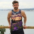 thumbnail image 6 of Fuzoiu Starry Night Purple Irises Print Men's Workout Tank Tops,Sleeveless Gym Shirt Quick Dry,Fitness Bodybuilding T-Shirt,Muscle Athletic Workout Tee-3X-Large, 6 of 7
