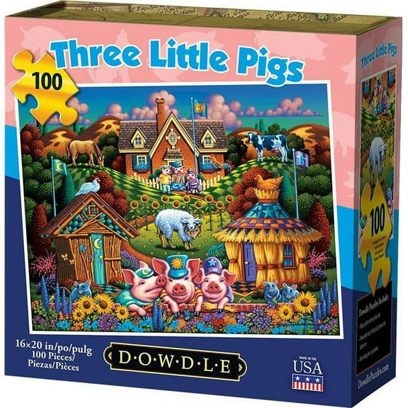 Dowdle Jigsaw Puzzle - Three Little Pigs - 100 Piece