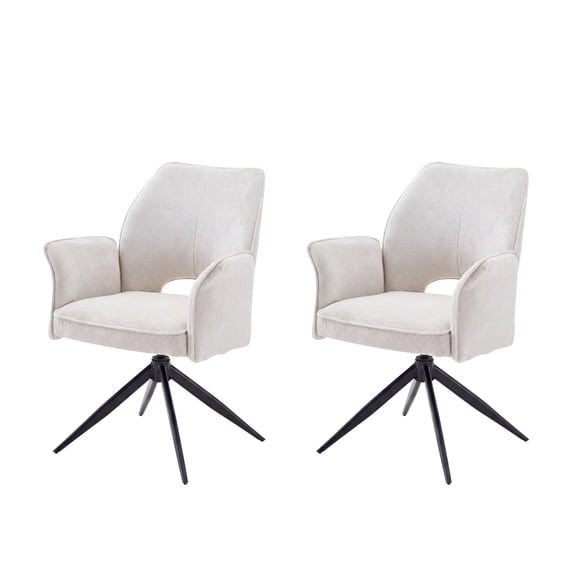 Fabric Dining Chair Set of 2 with Rotating Mechanism