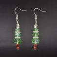 thumbnail image 1 of 5 pares de pendientes colgantes navideños con cuentas, estilo tibetano, ganchos de latón para mujer. Regalo perfecto para las fiestas navideñas., 1 of 1