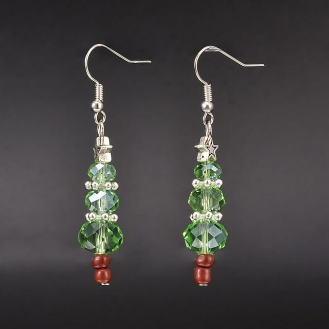 5 pares de pendientes colgantes navideños con cuentas, estilo tibetano, ganchos de latón para mujer. Regalo perfecto para las fiestas navideñas.