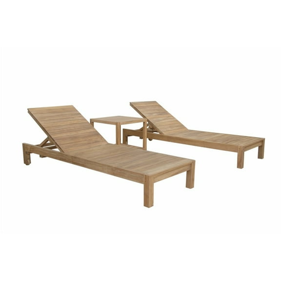 Lounger Set 3 Piece Patio Furniture Teak Outdoor Furniture Set