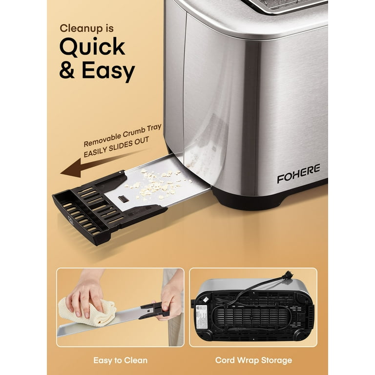 4 Slice Toaster Touch Screen Control, FOHERE Long Extra Wide
