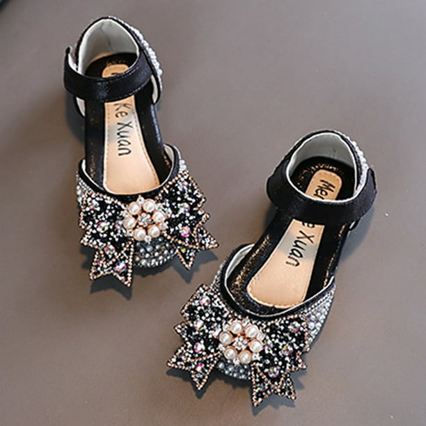 nsendm Girls Sandal Toddler Female Girls Slides Fashion Spring and Summer Girls Sandals Dress Dance Performance Princess Shoes Pearl Rhinestone Kid