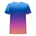 thumbnail image 2 of Jalioing Men's Short Sleeve T Shirt Casual Crew Neck Gradient Tee Shirt Summer Fashion Basic Tops, 2 of 5