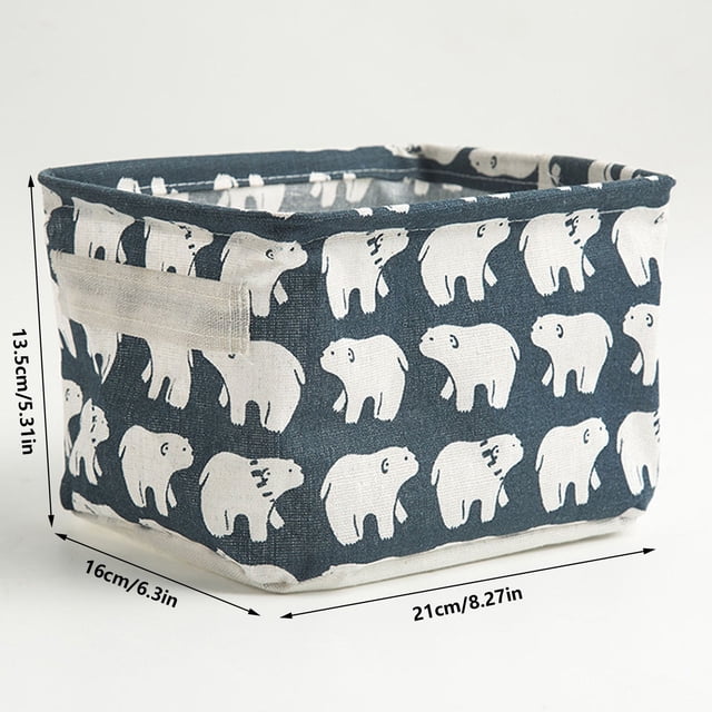 Yhmxh Cotton And Linen Desktop Storage Box Small Fresh Cloth Storage Basket Clutter Storage Box Organizing Box Clutter Box Organization and Storage Home Decor