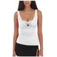thumbnail image 2 of Summer Fashion Tank Tops For Women Loose Fit Solid Color Sleeveless Slim U-Neck White Summer Tops S-L, 2 of 4